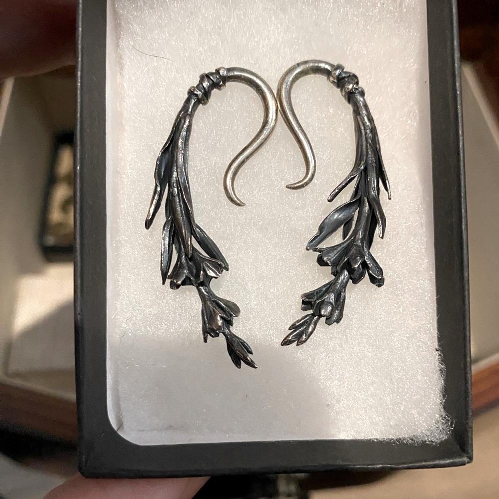 Arcana Obscura Lavender cast earrings in 10 gauge sterling silver